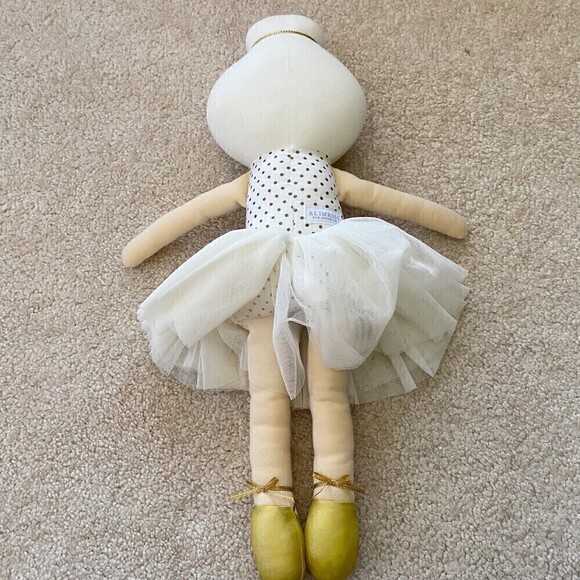 Alimrose Ballerina Doll Soft Arabella Gold Dot Baby Girl Tulle Tutu Knot Hair - Picture 5 of 8